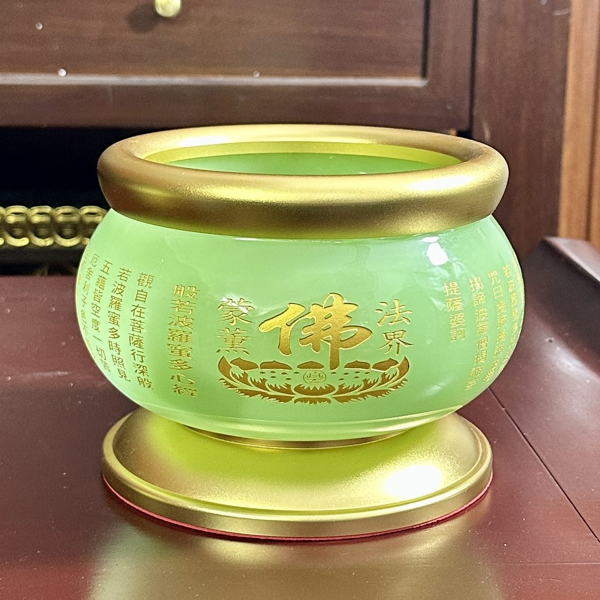Bát Hương Lưu Ly Xanh Bọc Đồng