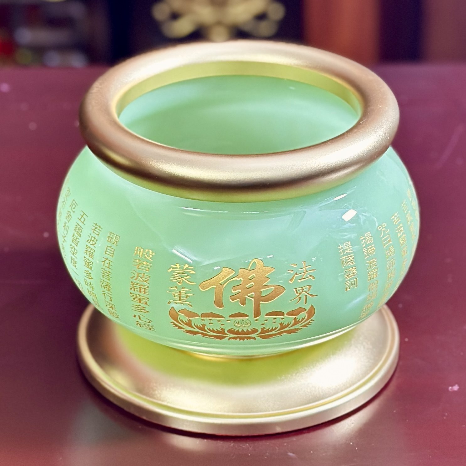 Bát Hương Lưu Ly Xanh Bọc Đồng