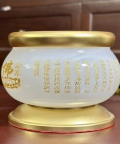 Bát Hương Lưu Ly Trắng Bọc Đồng