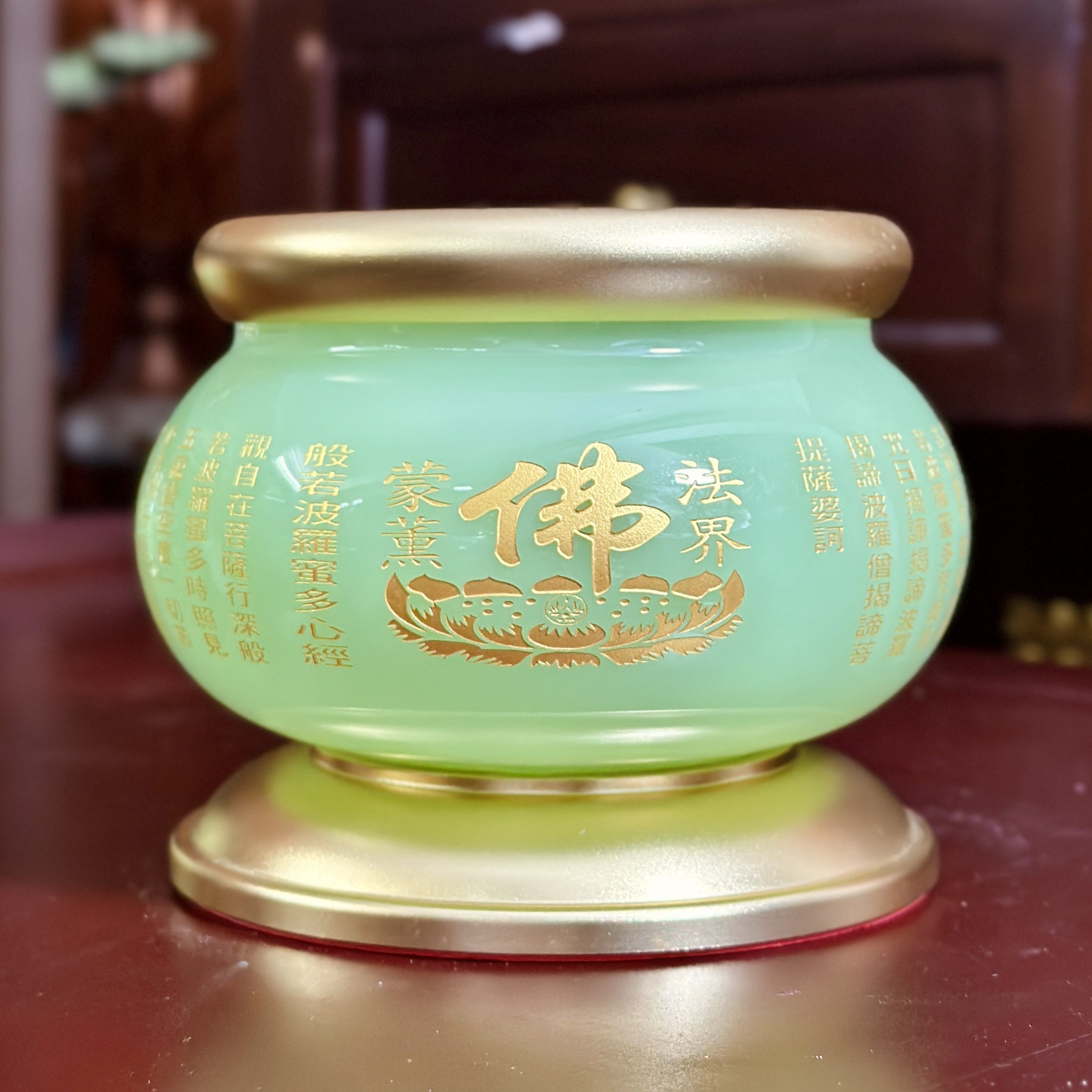 Bát Hương Lưu Ly Xanh Bọc Đồng