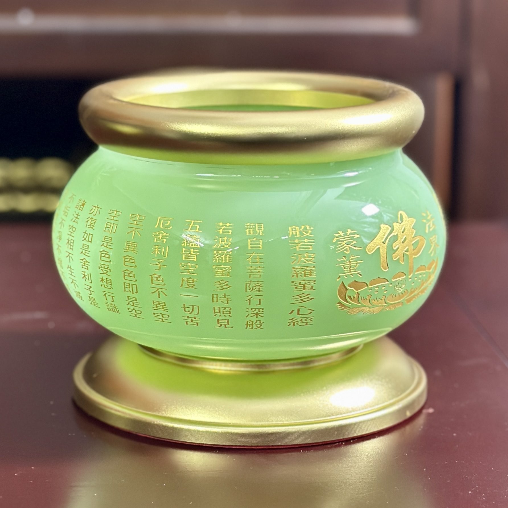 Bát Hương Lưu Ly Xanh Bọc Đồng