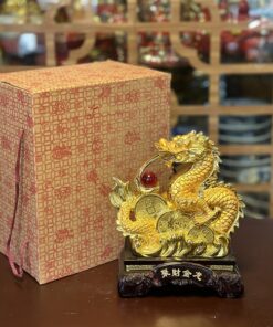 Tượng Rồng Vàng Ôm Dây Tiền