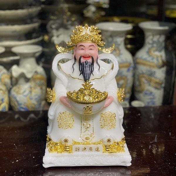Tượng Thần Tiền/ Thần Phát Phú Quý Rồng Trắng