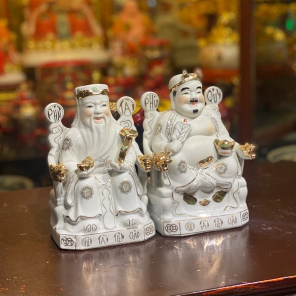 Tượng Thần Tài Thổ Địa Sứ Trắng