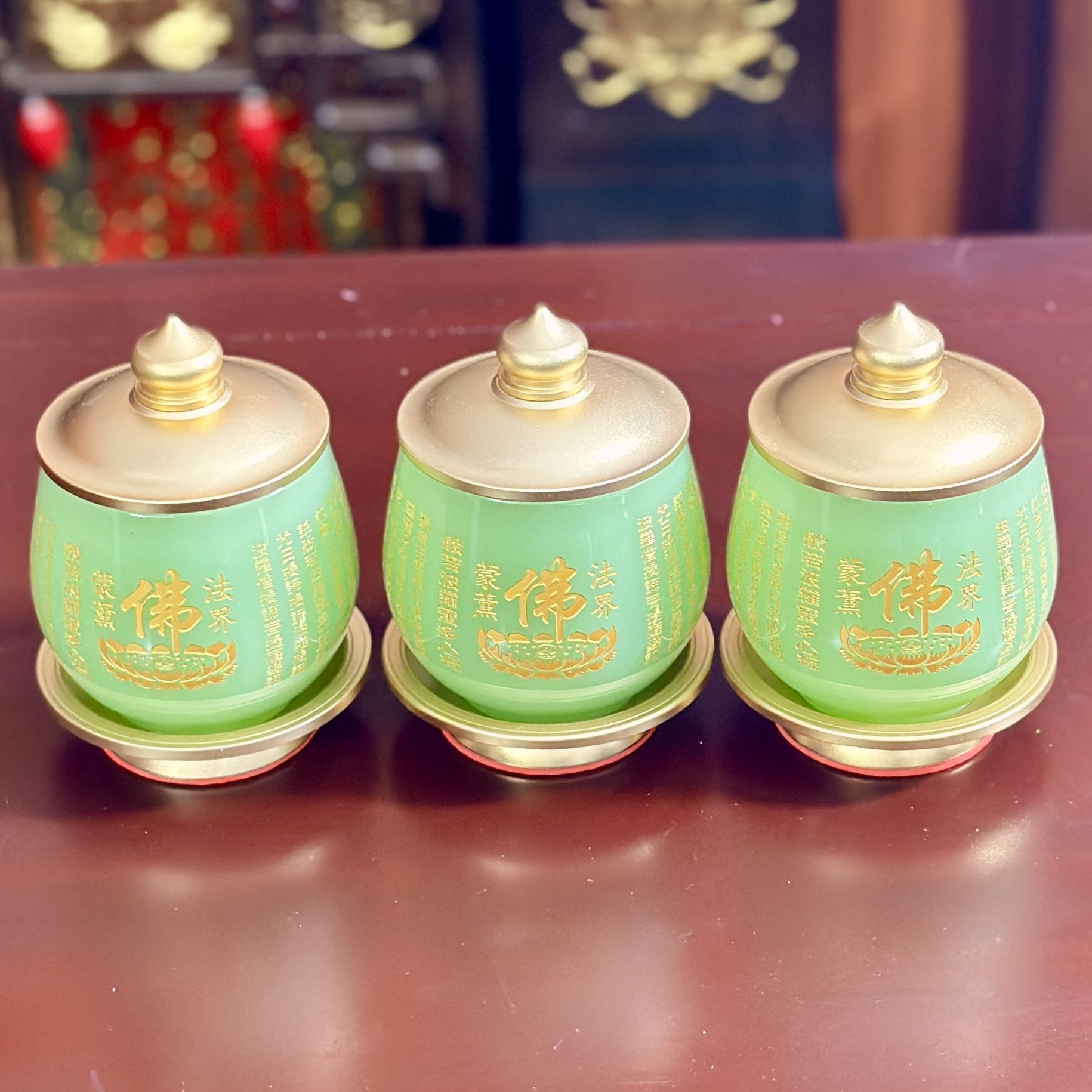 Chóe Thờ Lưu Ly Xanh Bọc Đồng