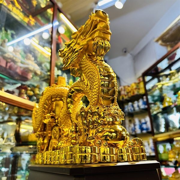 Tượng Rồng Phong Thủy Kéo Xô Tiền