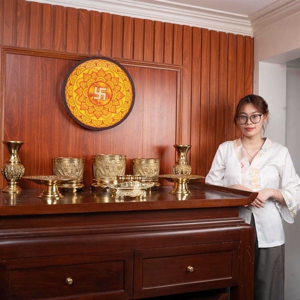 Bộ Đồ Thờ Gia Tiên Đồng Vàng BTGTDV1