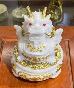 Tỳ Hưu Phong Thủy Đế Xoay Bột Đá Trắng