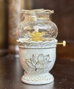 Đèn Dầu Hoa Sen Bạch Ngọc