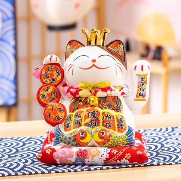 Mèo Thần Tài Đế Vương Tài Lộc Dồi Dào 21cm