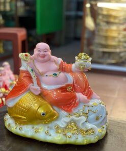 Tượng Phật Di Lặc Cá Bột Đá Đỏ