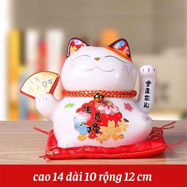 Mèo Thần Tài Maneki Neko Mini 14cm - Ảnh 3