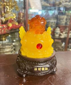 Tỳ Hưu Phong Thuỷ Đế Gỗ Xoay Màu Vàng