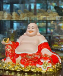 Tượng Di Lặc Bột Đá Đỏ