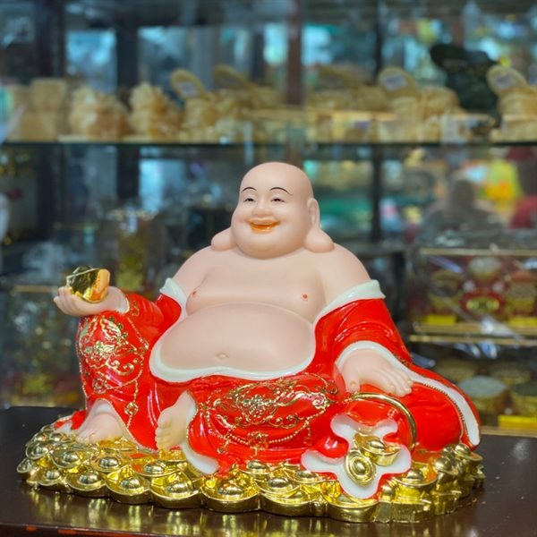 Tượng Di Lặc Bột Đá Đỏ