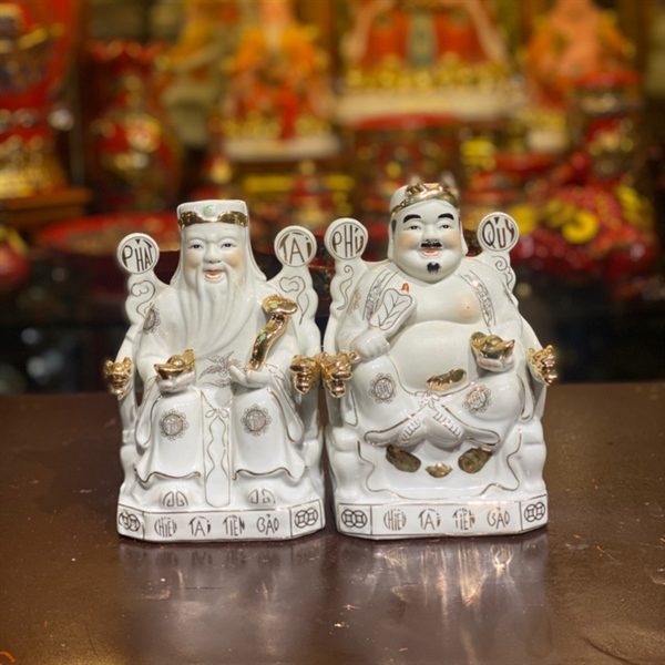 Tượng Thần Tài Thổ Địa Sứ Trắng