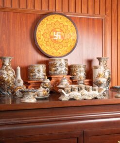 Bộ Thờ Gia Tiên Men Rạn Vẽ Vàng BTGTMRVV2
