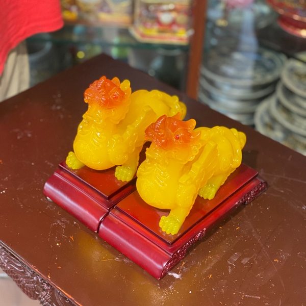 Cặp Tỳ Hưu Phong Thủy Bột Đá Vàng