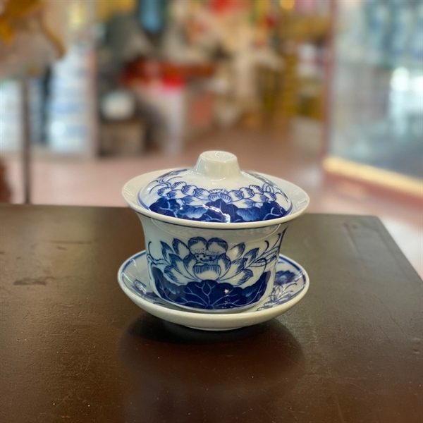Bát Sâm/ Bát Nước Hoa Sen Men Lam - Ảnh 5