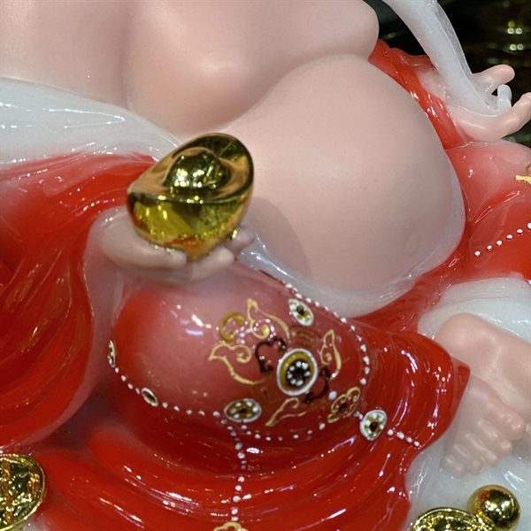 Phật Di Lặc Tròn Bột Đá Đỏ
