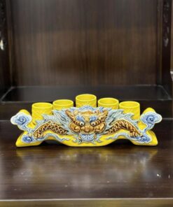 Kỷ Ngai 5 Chén Men Vàng Hoàng Kim