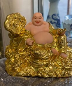 Tượng Di Lặc Như Ý Dát Vàng 24K