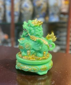 Tỳ Hưu Phong Thủy Đế Xoay Bột Đá Xanh Lục