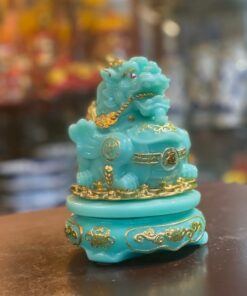 Tỳ Hưu Phong Thủy Đế Xoay Bột Đá Xanh Ngọc Bích