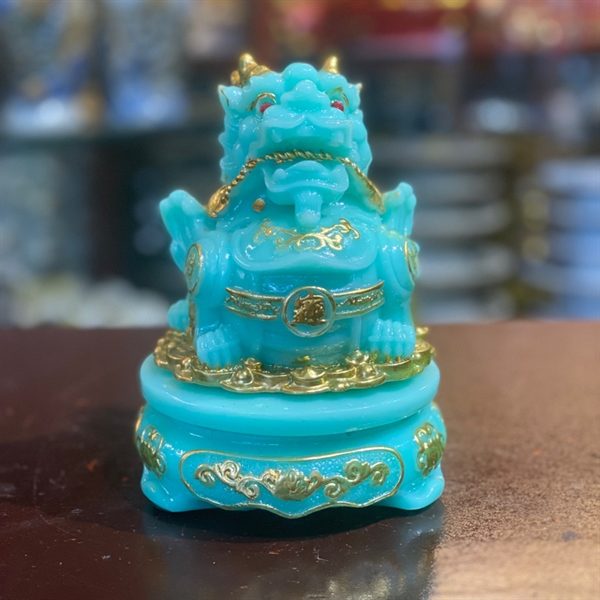Tỳ Hưu Phong Thủy Đế Xoay Bột Đá Xanh Ngọc Bích - Ảnh 2