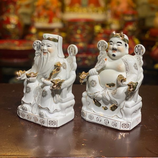Tượng Thần Tài Thổ Địa Sứ Trắng