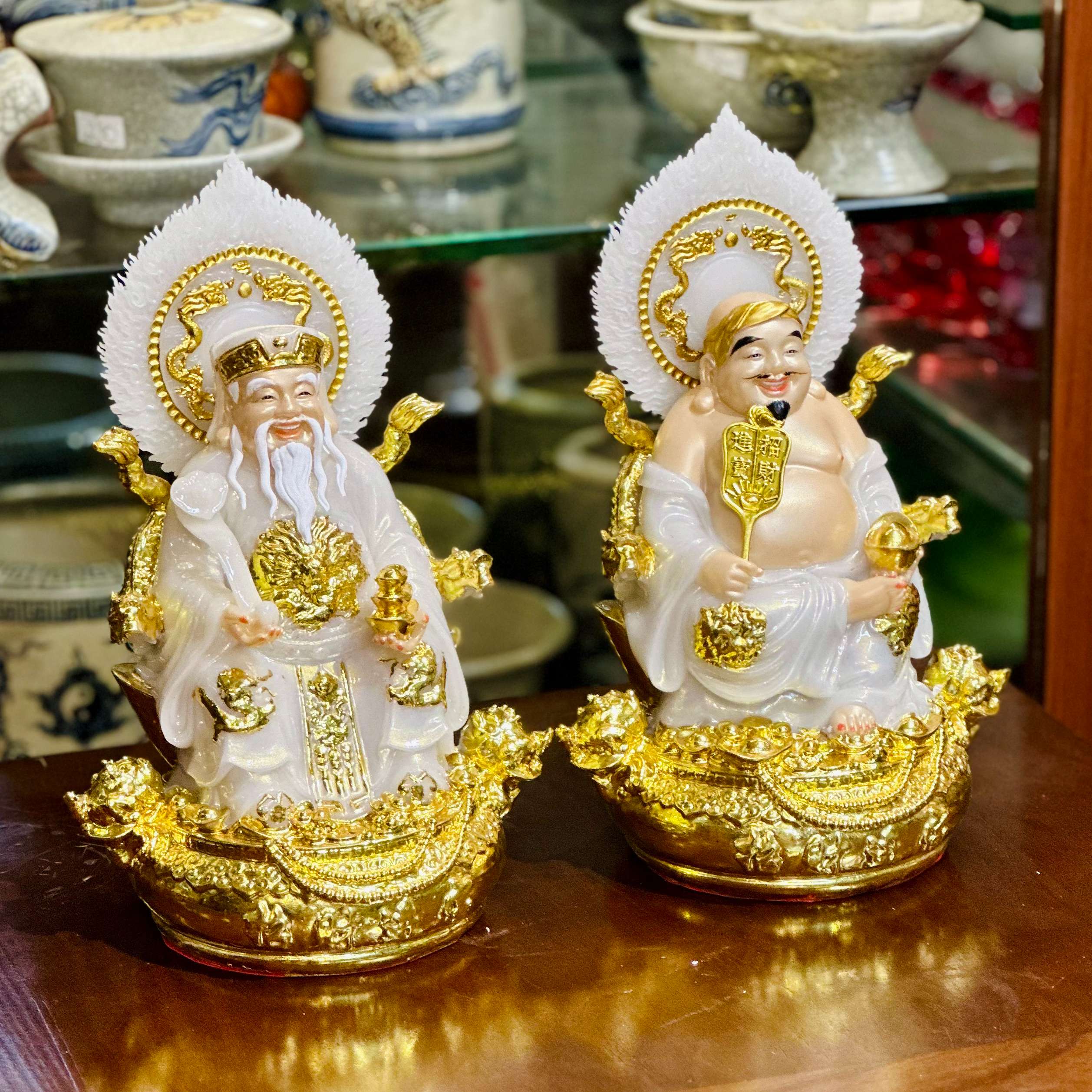 Tượng Thần Tài Thổ Địa Hiệu Ứng Đồng Trắng