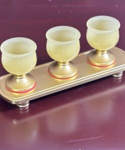 Khay 3 Chén Lưu Ly Vàng Bọc Đồng