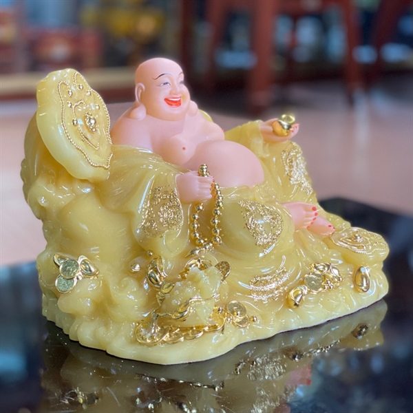 Tượng Di Lặc Như Ý Bột Đá Vàng