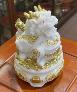 Tỳ Hưu Phong Thủy Đế Xoay Bột Đá Trắng