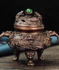 Đốt Trầm Rồng Song Long Chầu Ngọc Đồng Hun