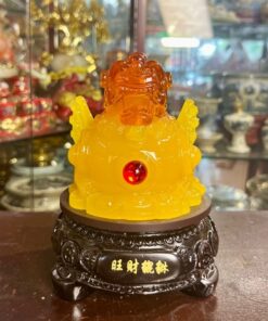 Tỳ Hưu Phong Thuỷ Đế Gỗ Xoay Màu Vàng