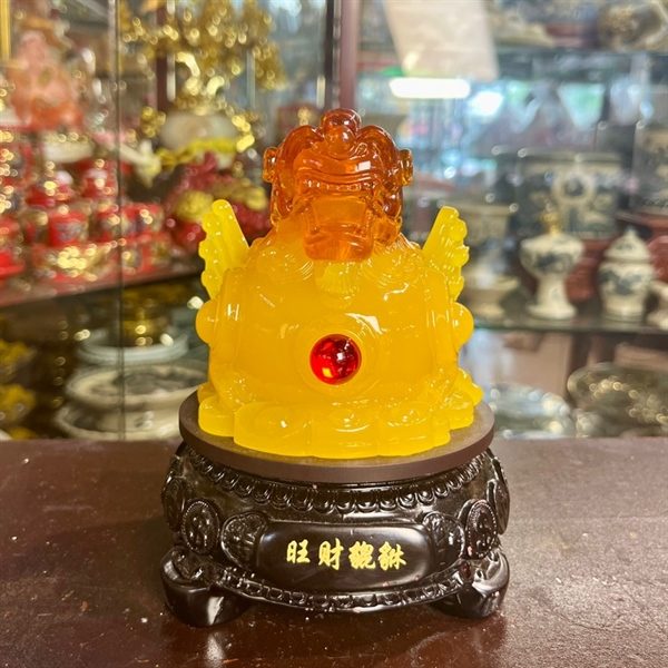 Tỳ Hưu Phong Thuỷ Đế Gỗ Xoay Màu Vàng
