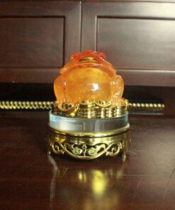 Cóc/ Thiềm Thừ Phong Thuỷ Xoay Đế Kính Lưu Ly Cam