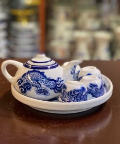 Bộ trà rồng men lam - rẻ