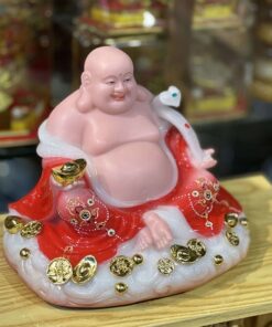 Phật Di Lặc Tròn Bột Đá Đỏ