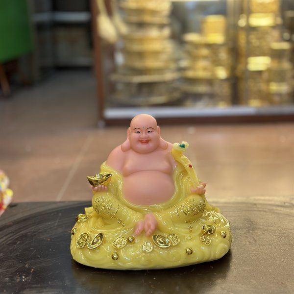 Phật Di Lặc Tròn Bột Đá Vàng