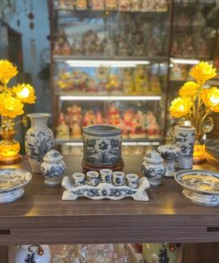Bộ Đồ Thờ Thần Linh Men Rạn Vẽ BDTTLMRV1