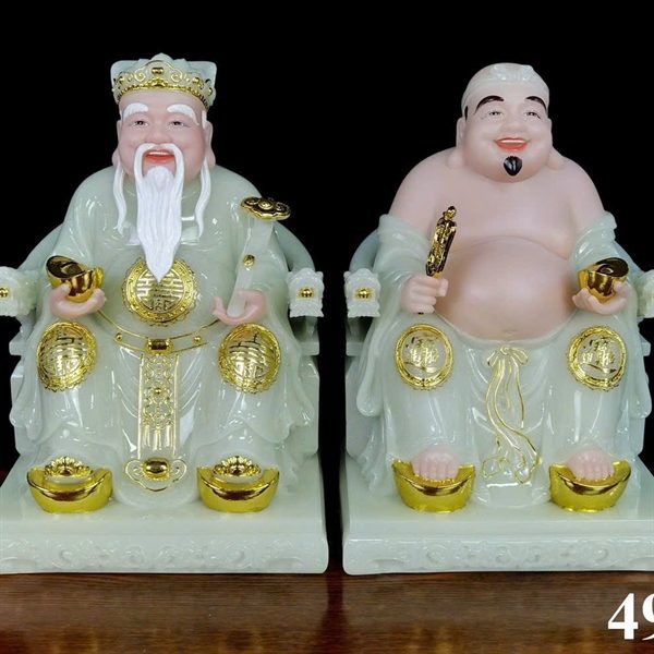Tượng Thần Tài Thổ Địa Bằng Đá Xanh Ngọc