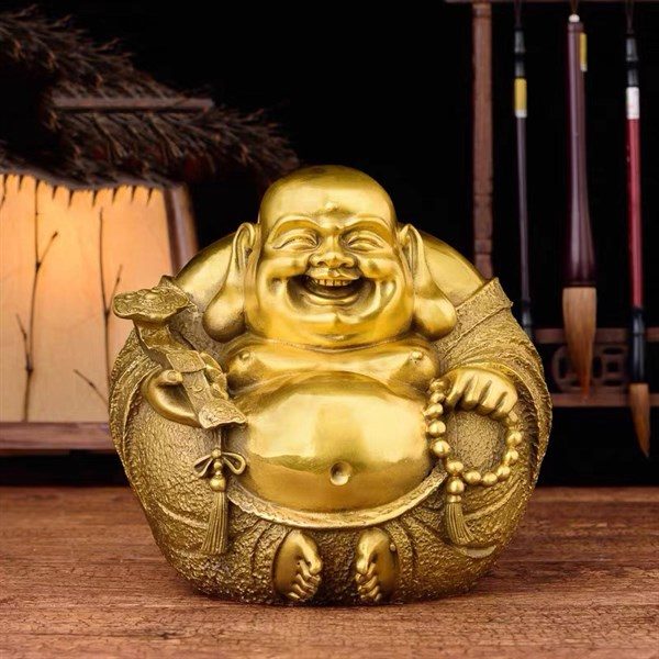 Tượng Phật Di Lặc Như Ý Bằng Đồng
