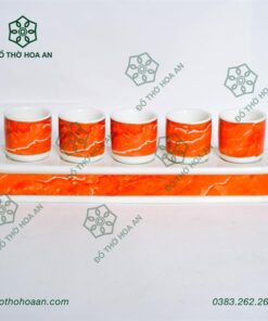 Khay Nước Vân Đá Đỏ