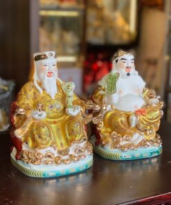 Tượng Thần Tài Thổ Địa Sứ Gấm Vàng