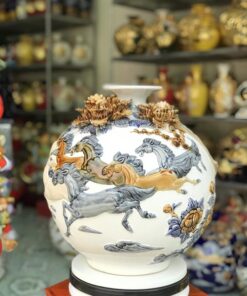 Bình Hút Lộc Mã Đáo Thành Công Men Đắp Nổi