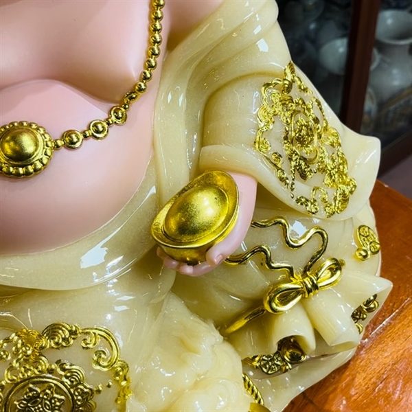 Tượng Di Lặc Phú Qúy Cóc Bột Đá Vàng