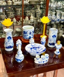 Bộ Đồ Thờ Thần Linh Sứ Men Ngọc