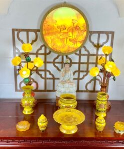 Bộ Đồ Thờ Phật Gấm Vàng
